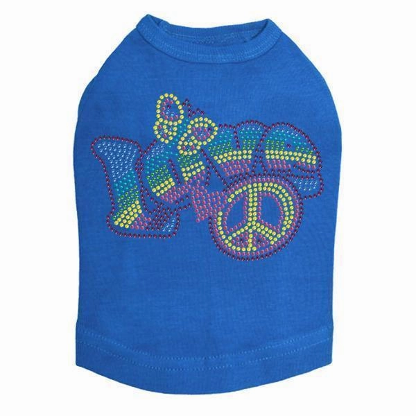 Love Rainbow Rhinestone Dog Tank