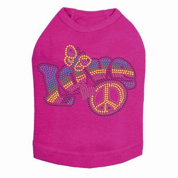 Love Rainbow Rhinestone Dog Tank