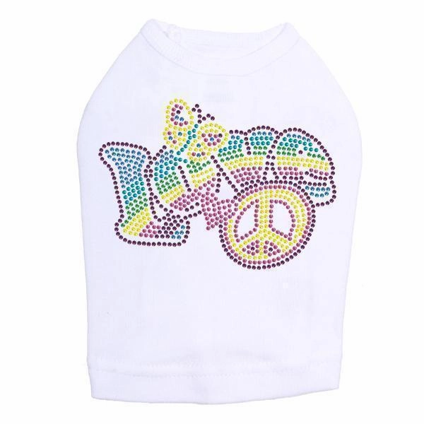 Love Rainbow Rhinestone Dog Tank