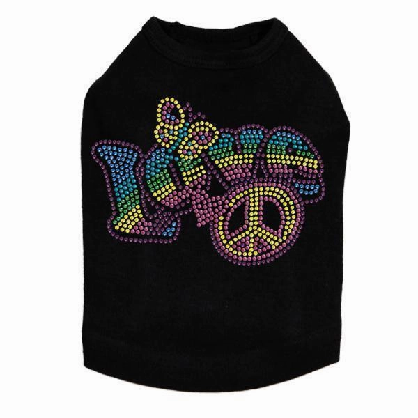 Love Rainbow Rhinestone Dog Tank