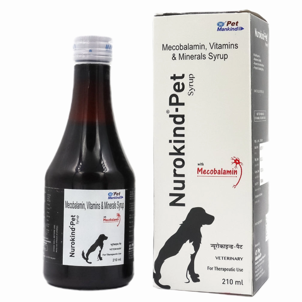 Mankind Calcimust Syrup Calcium Supplement (200ml) and Nurokind Pet Syrup MultiVitamin Supplement for Dogs and Cats (210ml) Combo