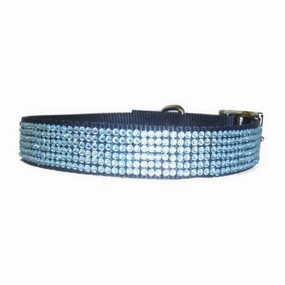 March Birthstone Aquamarine Crystal Dog Collar