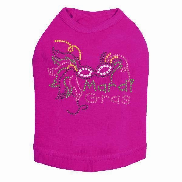 Mardi Gras Mask 5 Rhinestone Dog Tank