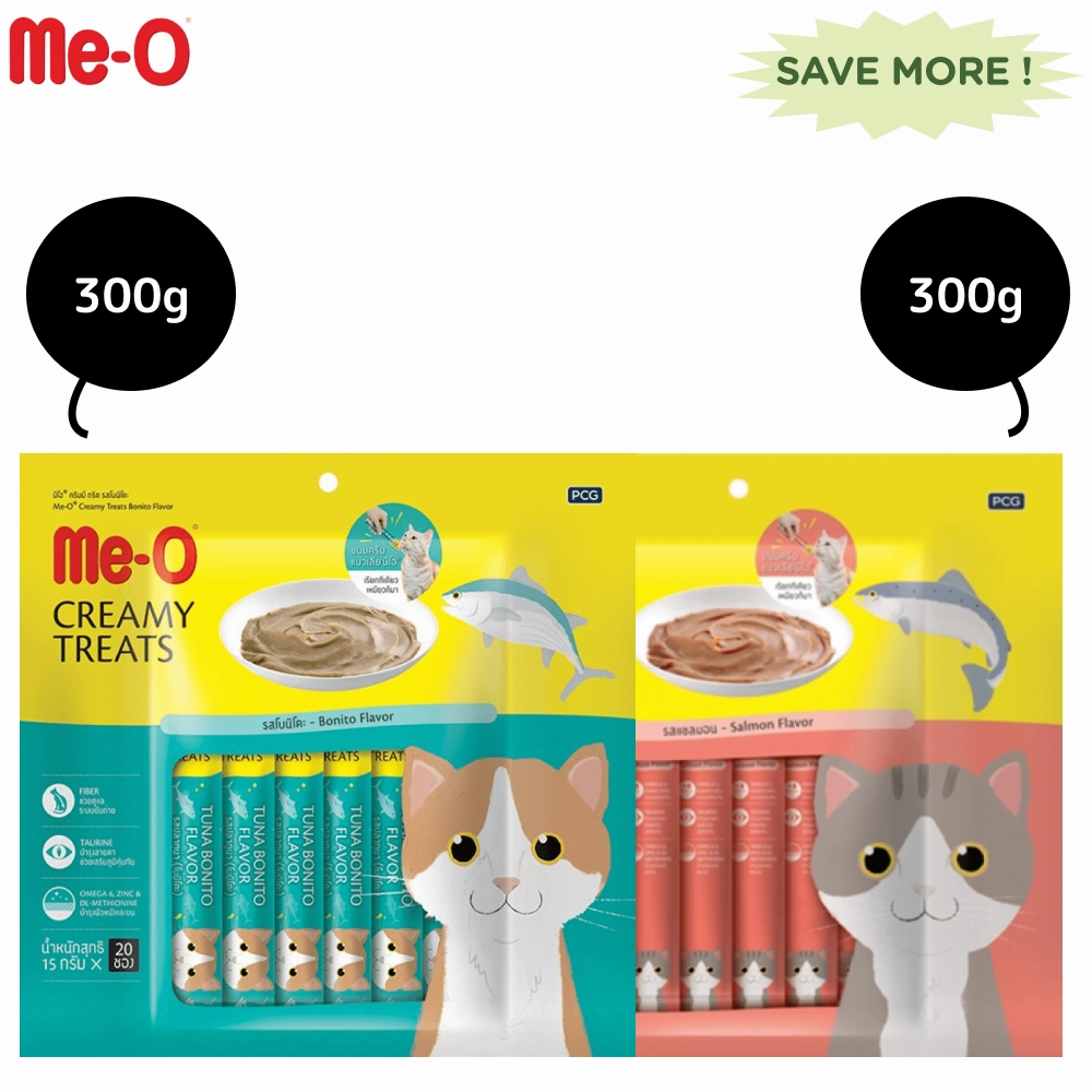Me O Creamy Salmon and Creamy Bonito Cat Treat Combo