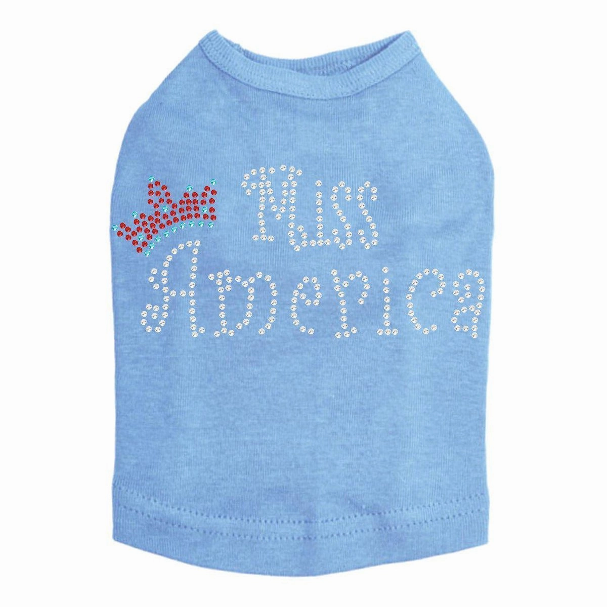 Miss America With Crown Rhinestone Dog Tank