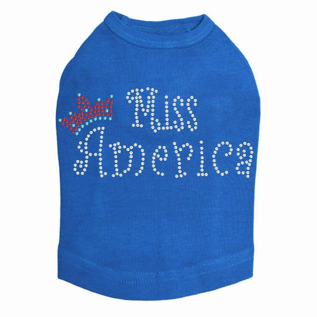 Miss America With Crown Rhinestone Dog Tank