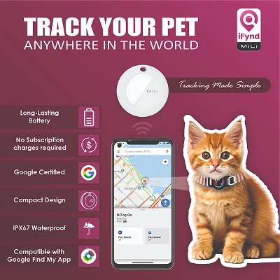 Mitag Go Anti Loss Device with Collar for Cats (Grey) | Android
