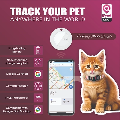 Mitag Go Anti Loss Device with Collar for Cats (Pink) | Android