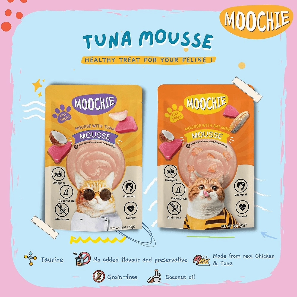 Moochie Mousse with Salmon Grain Free Cat Treats