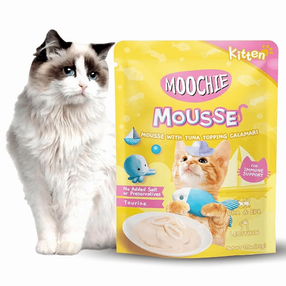 Moochie Mousse with Tuna Topping Calamari Cat Treats