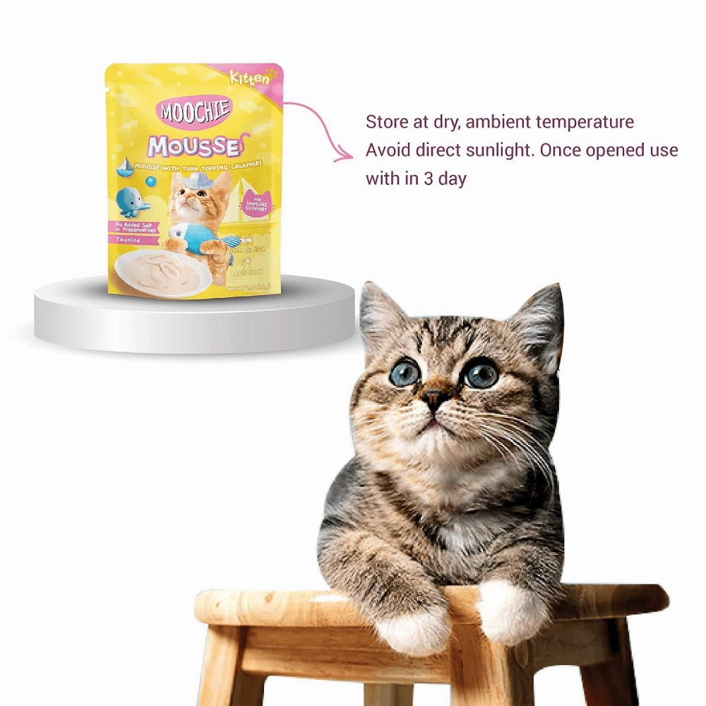 Moochie Mousse with Tuna Topping Calamari Cat Treats