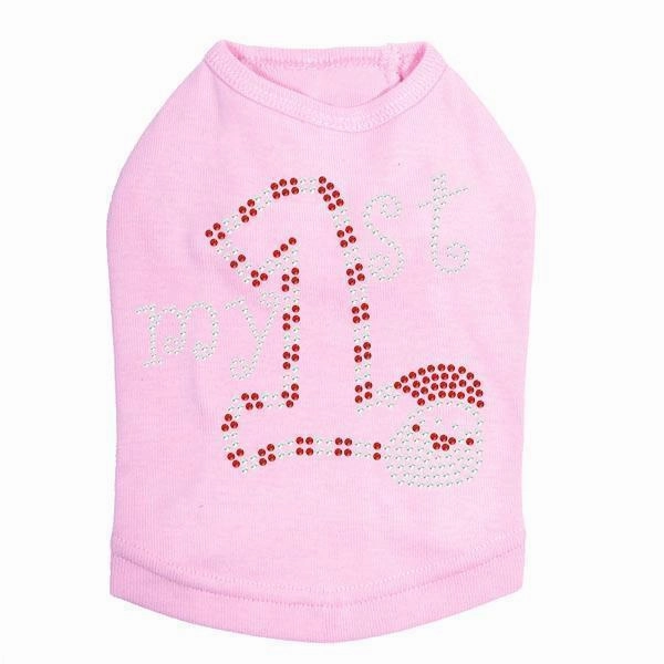 My First Christmas Rhinestone Dog Tank