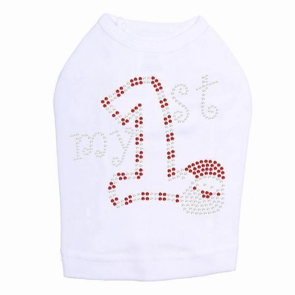 My First Christmas Rhinestone Dog Tank
