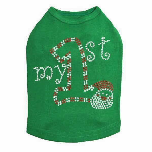 My First Christmas Rhinestone Dog Tank