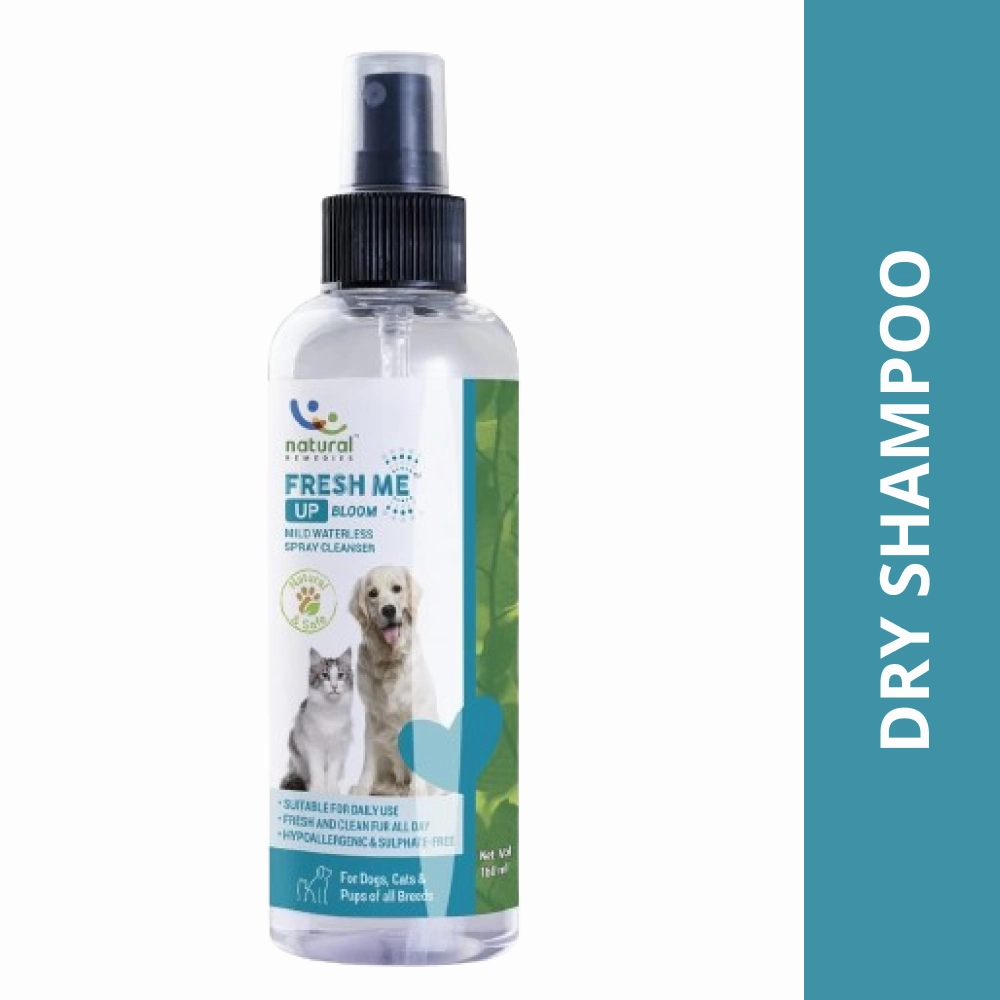 Natural Remedies Natgut Digestive Tablets & Fresh Me Up Bloom Dry Shampoo Dogs & Cats Combo