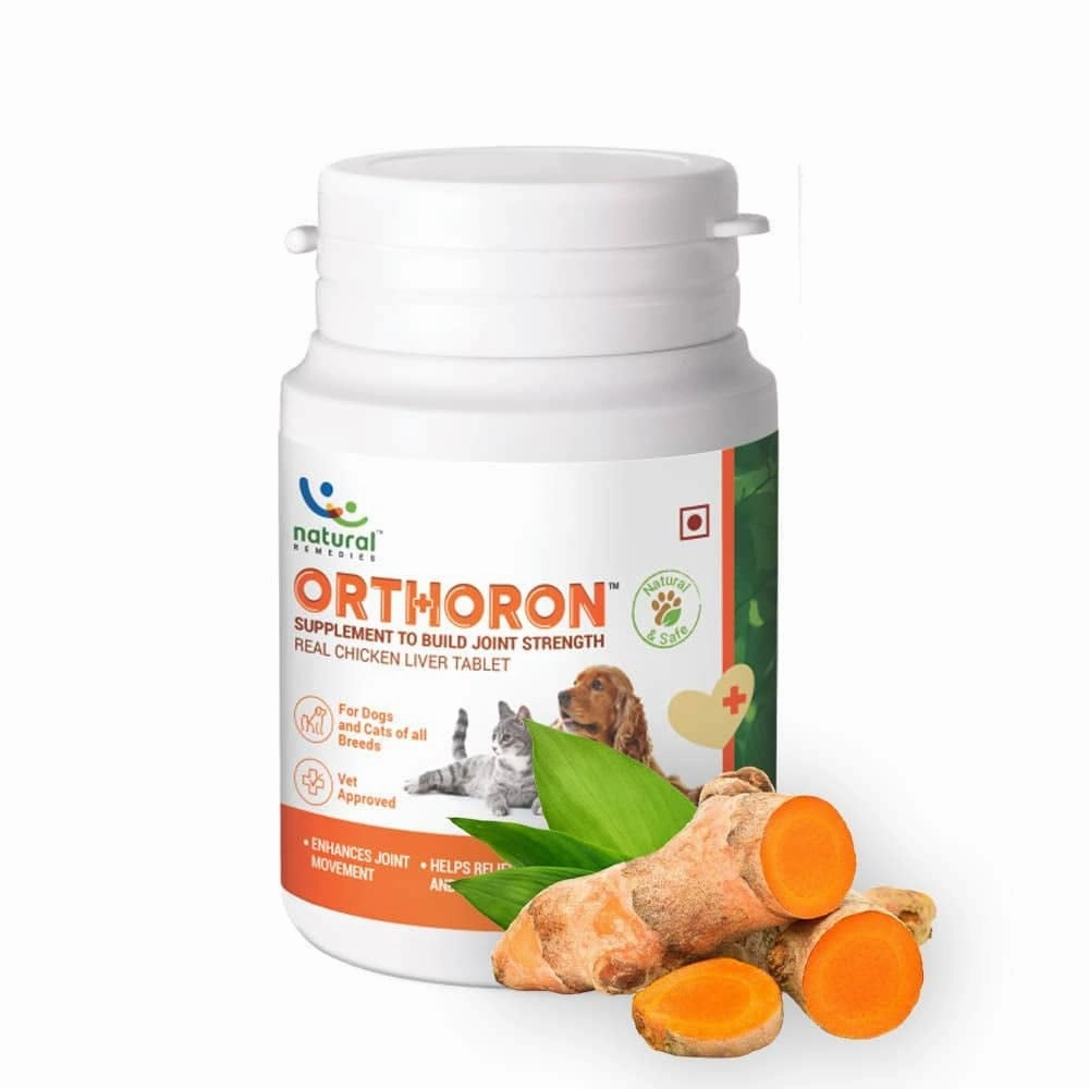 Natural Remedies Orthoron Joint Supplement Tablets & Henlo Chicken Jerky High Protein Treats Dog Combo