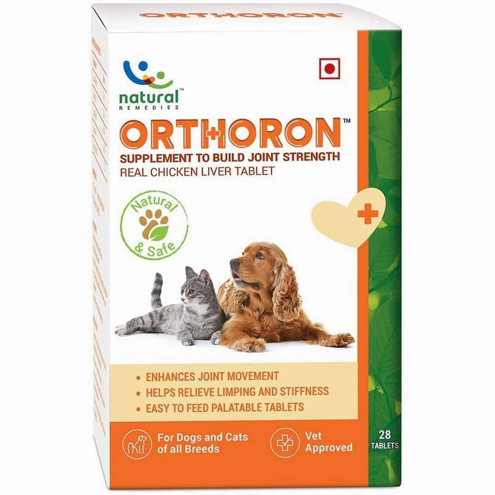Natural Remedies Orthoron Joint Supplement Tablets & Henlo Chicken Jerky High Protein Treats Dog Combo