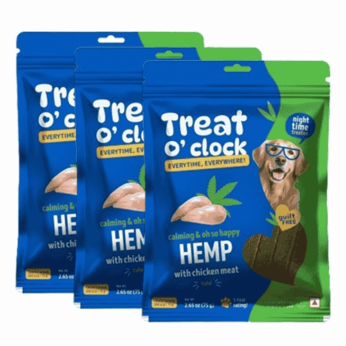 Natural Remedies Treat O'Clock Hemp with Chicken Meat Treats for Dogs