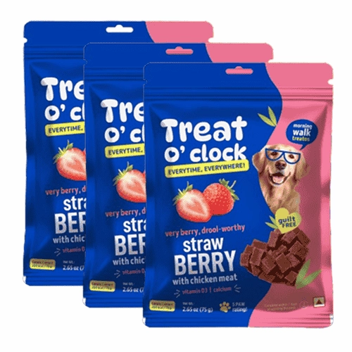 Natural Remedies Treat O'Clock Strawberry with Chicken Meat Treats for Dogs