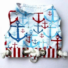 Nautical Anchor Resort Dog Harness Vest