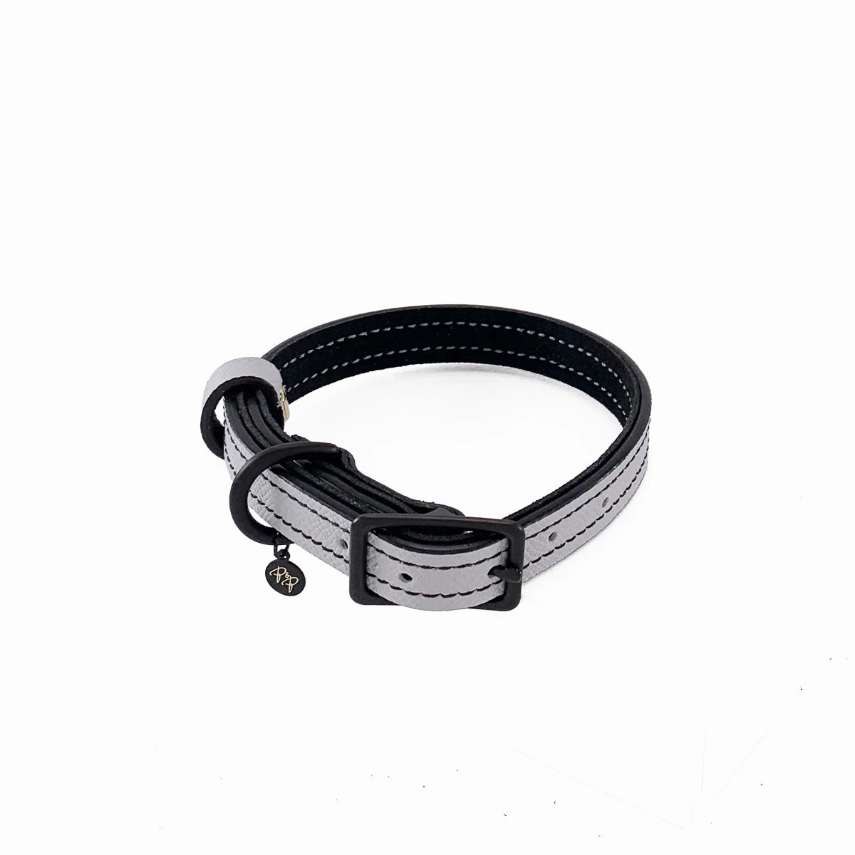 Nixon Classic Leather Dog Collar Pearl Grey/Black
