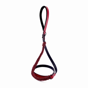 Nixon Leather And Macrame Dog Leash Cayenne/Black