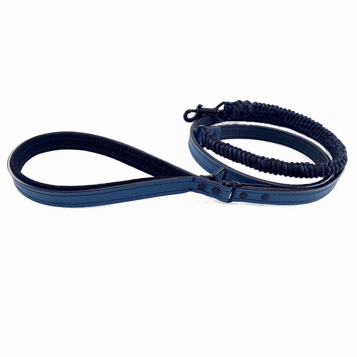 Nixon Leather And Macrame Dog Leash Orion Blue/Black