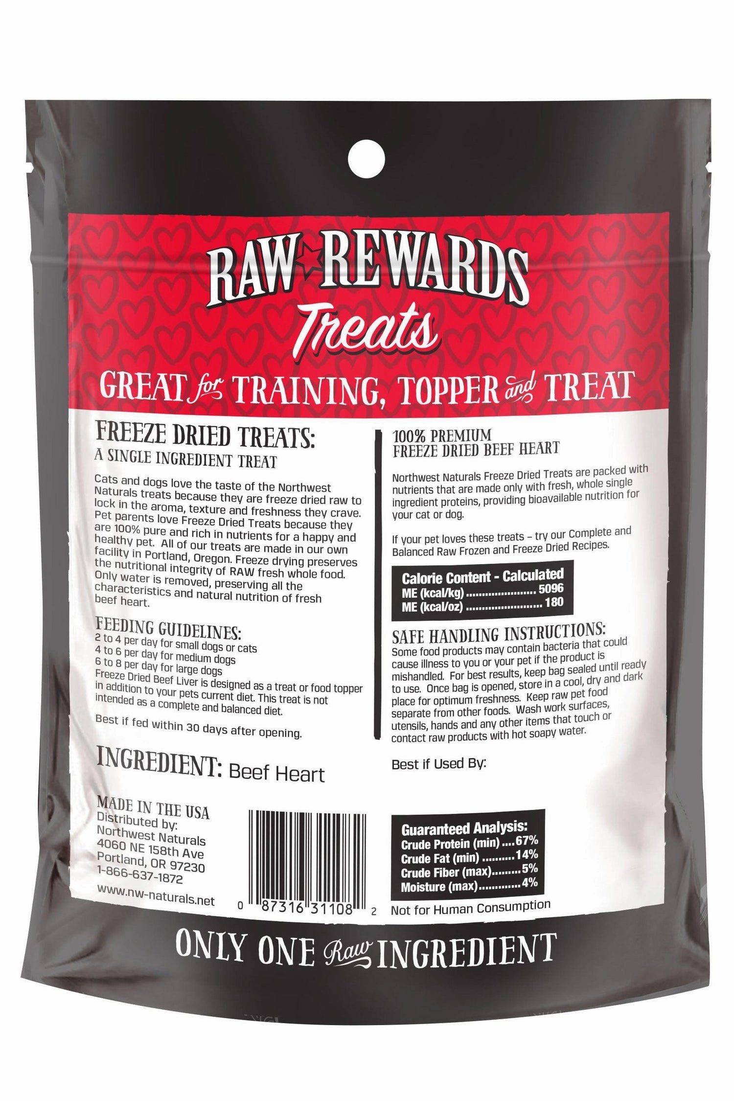Northwest Naturals Beef Hearts Freeze-Dried Dog Treats