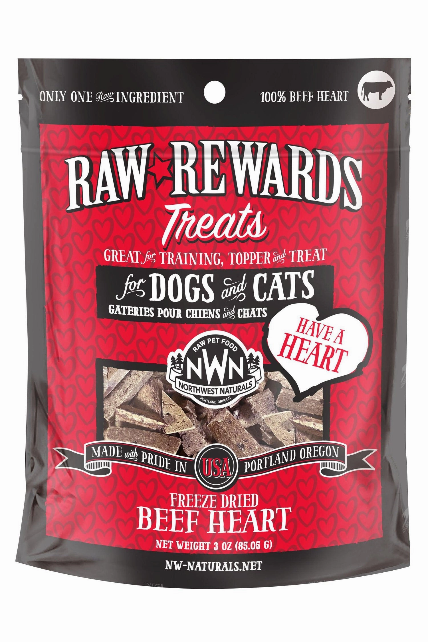 Northwest Naturals Beef Hearts Freeze-Dried Dog Treats