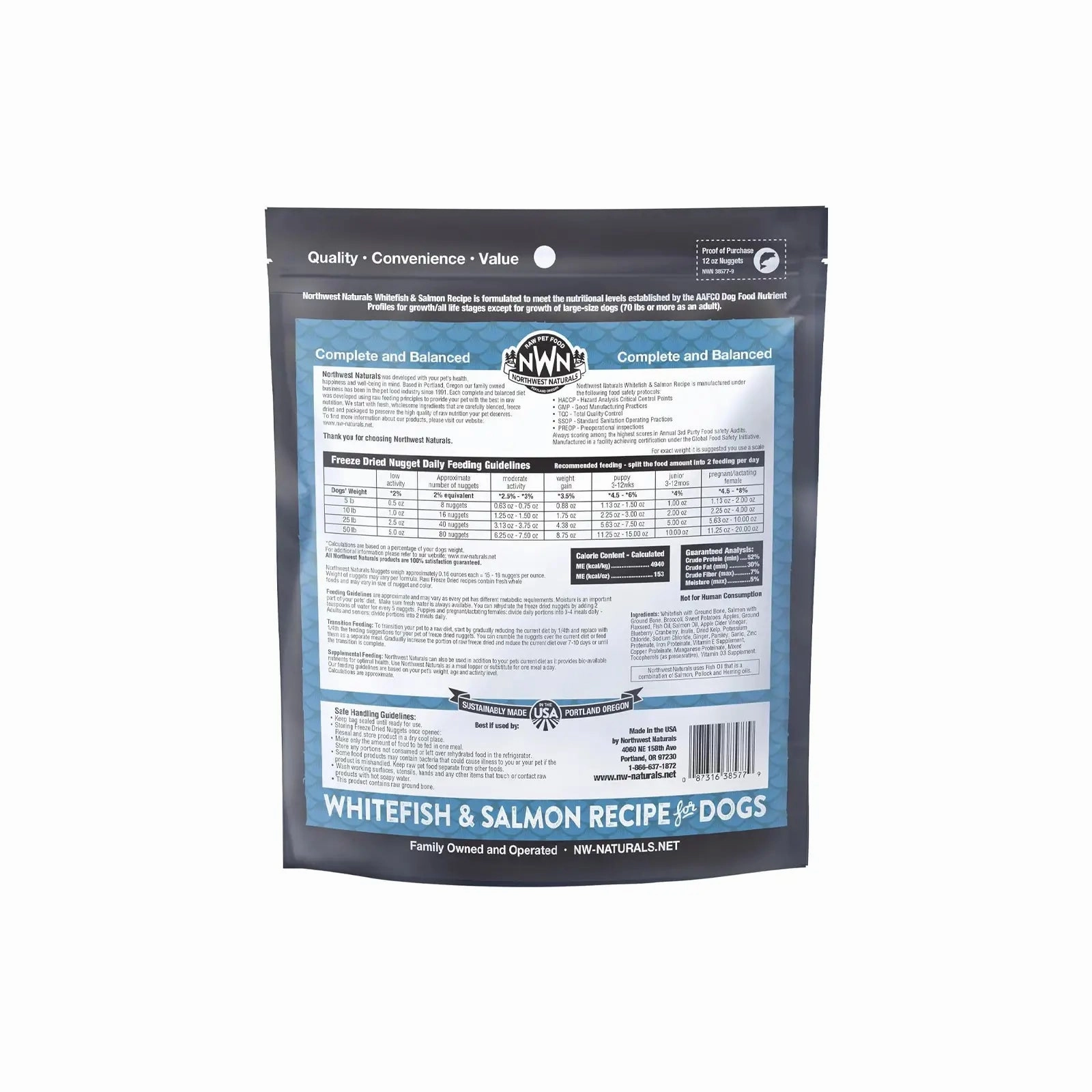 Northwest Naturals Freeze Dried Diets for Dogs - Whitefish and Salmon Recipe