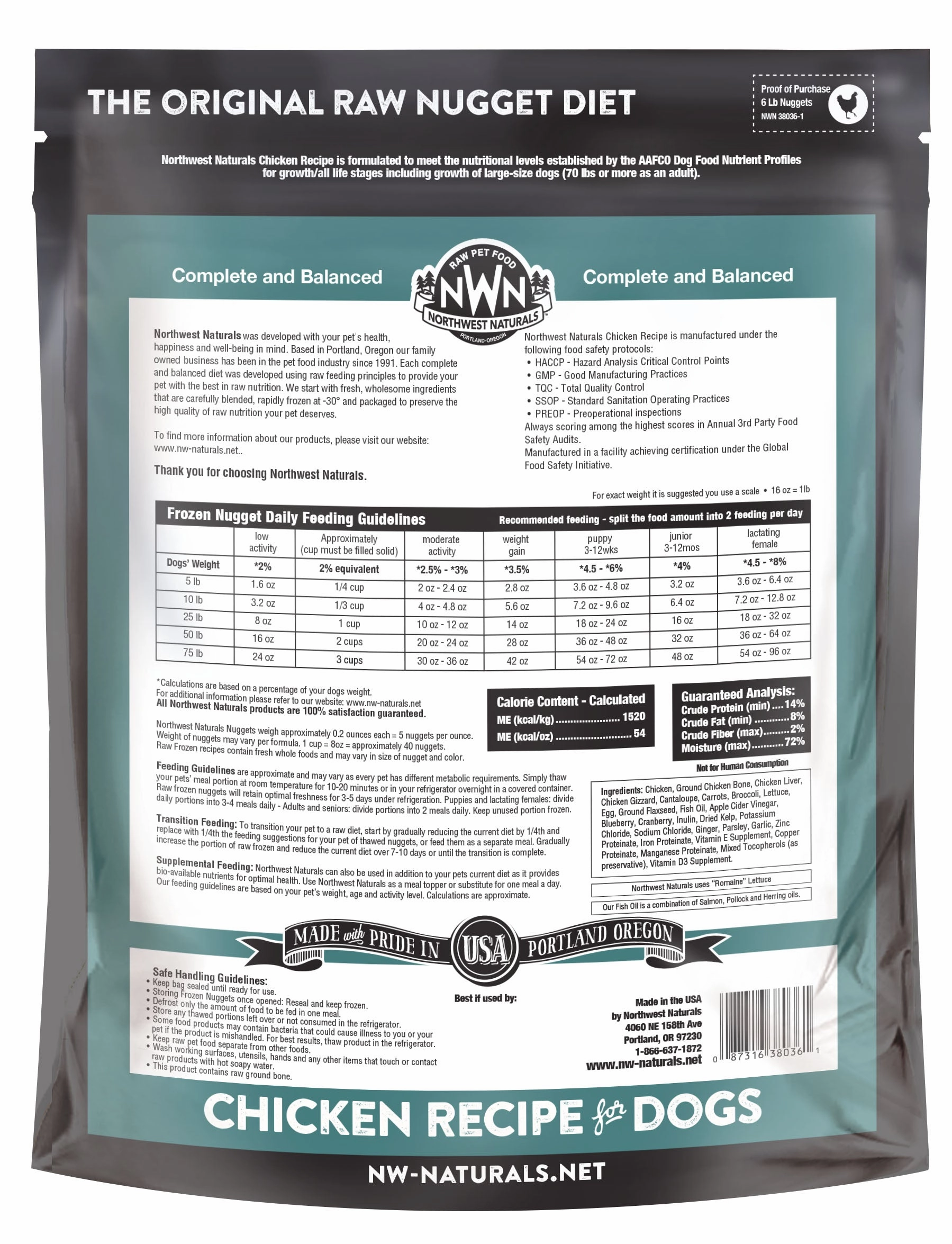Northwest Naturals Frozen Chicken Nuggets Dog Food