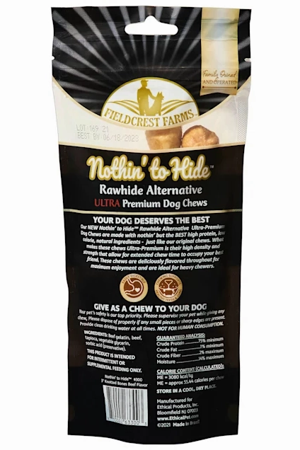 Nothin' to Hide Ultra Knotted Bone 3" Beef 12 pk Bag