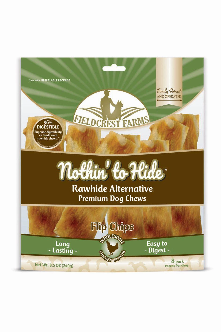 Nothin to Hide Chicken Flip Chips 8 Pack Bag