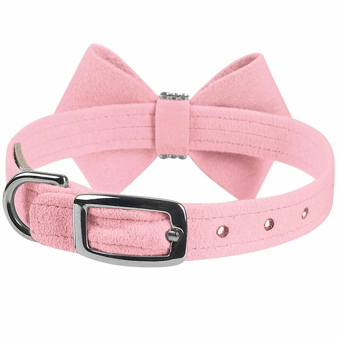 Nouveau Bow Dog Collar Puppy Pink