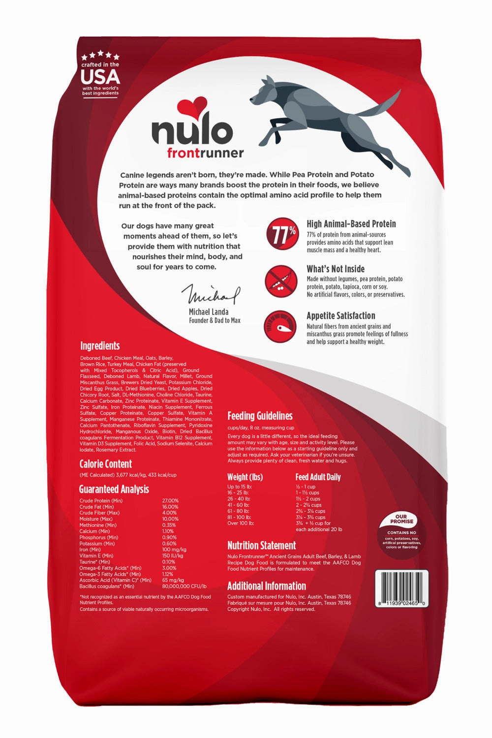 Nulo Frontrunner Beef, Barley, and Lamb Dry Dog Food