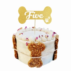 Number Five - Dog Cake Topper