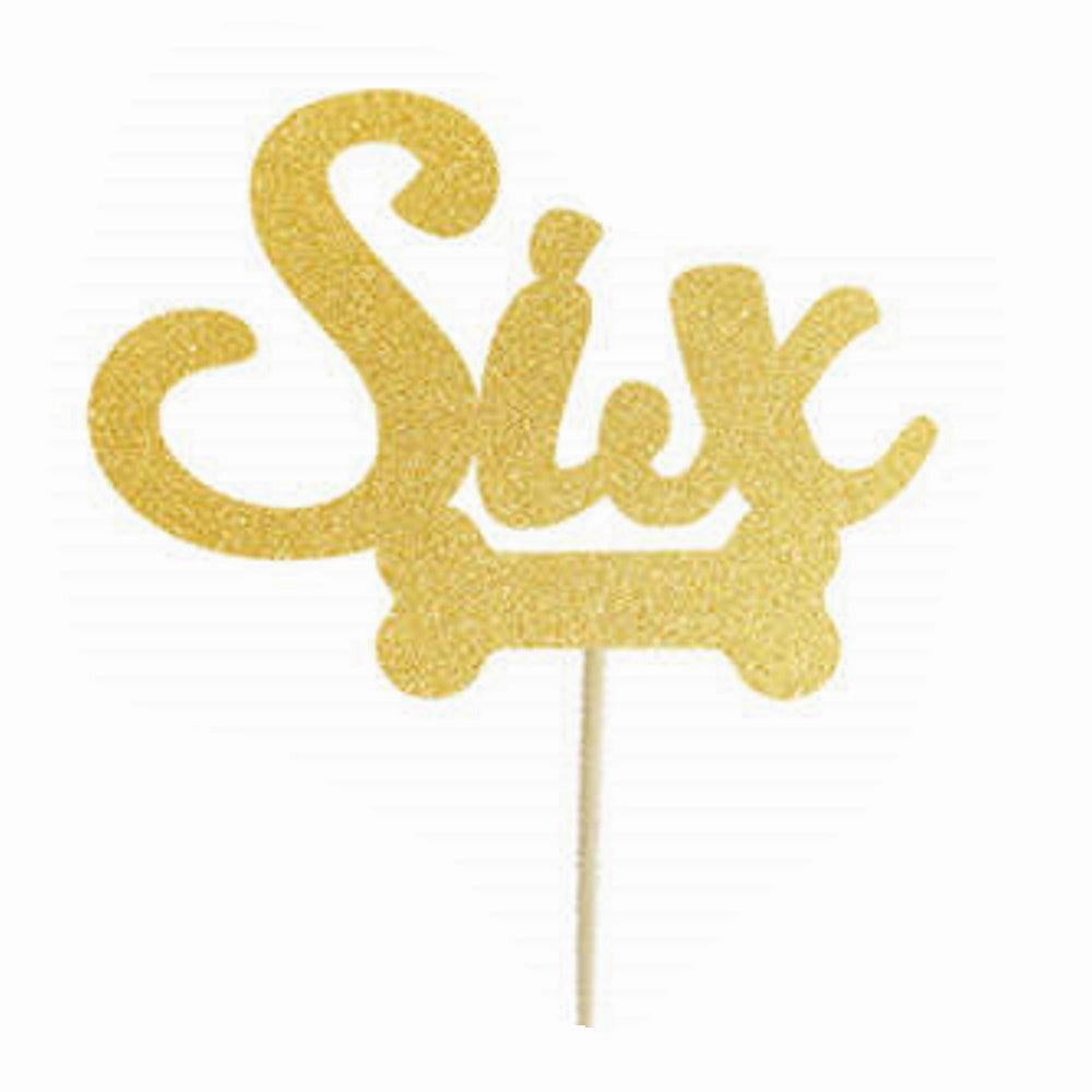 Number Six - Dog Cake Topper
