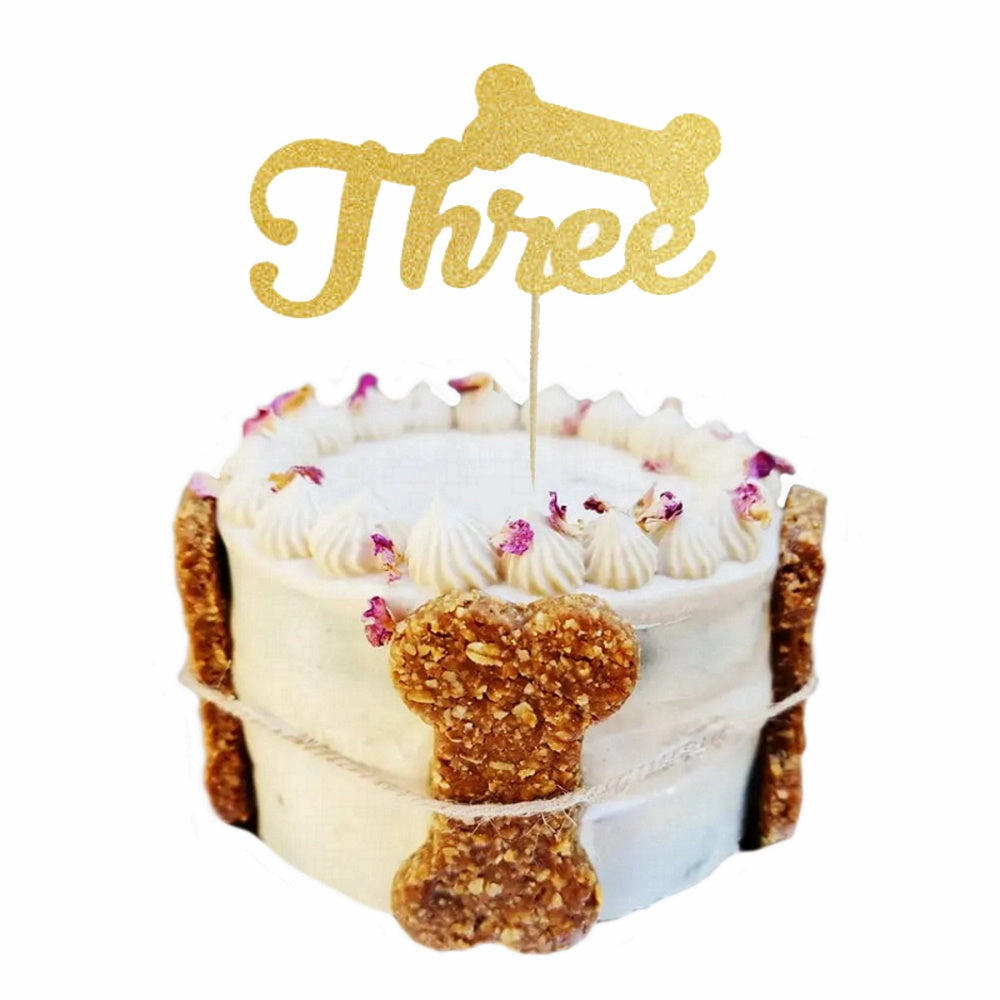 Number Three - Dog Cake Topper