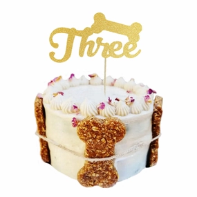 Number Three - Dog Cake Topper