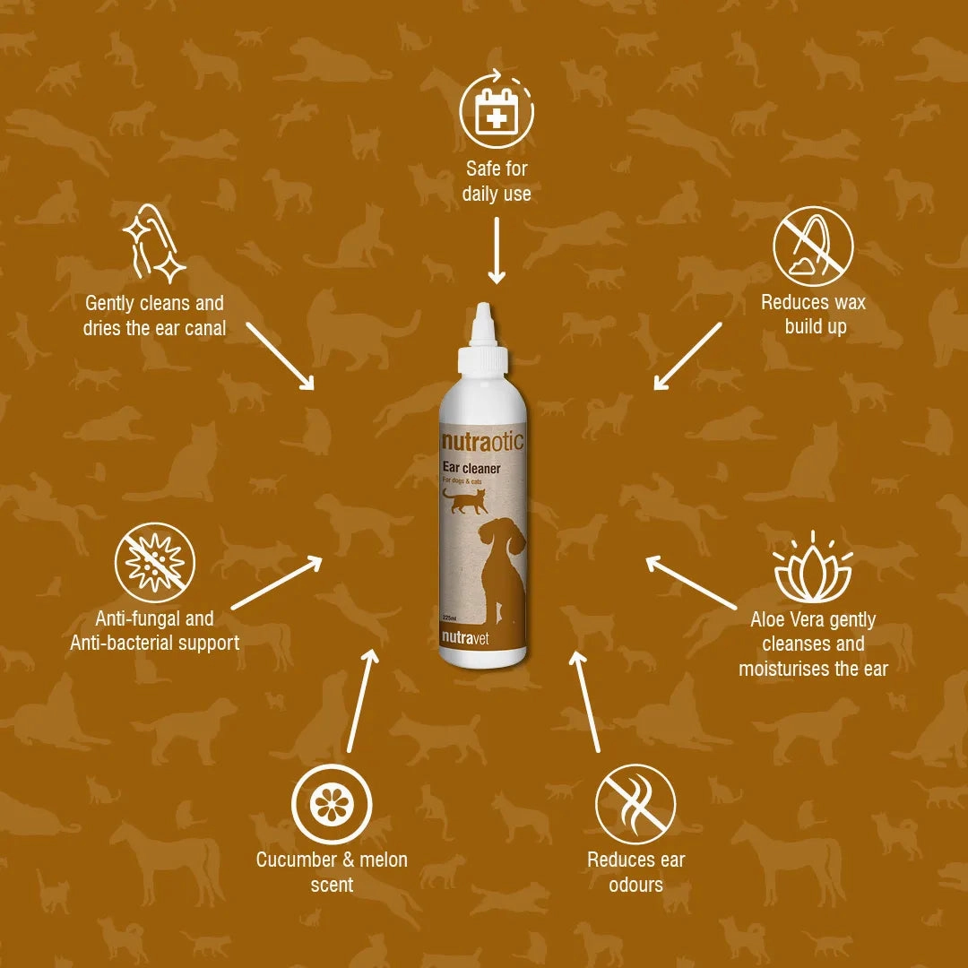 Nutravet- Nutraotic Ear Cleaner for Dogs & Cats 225ml
