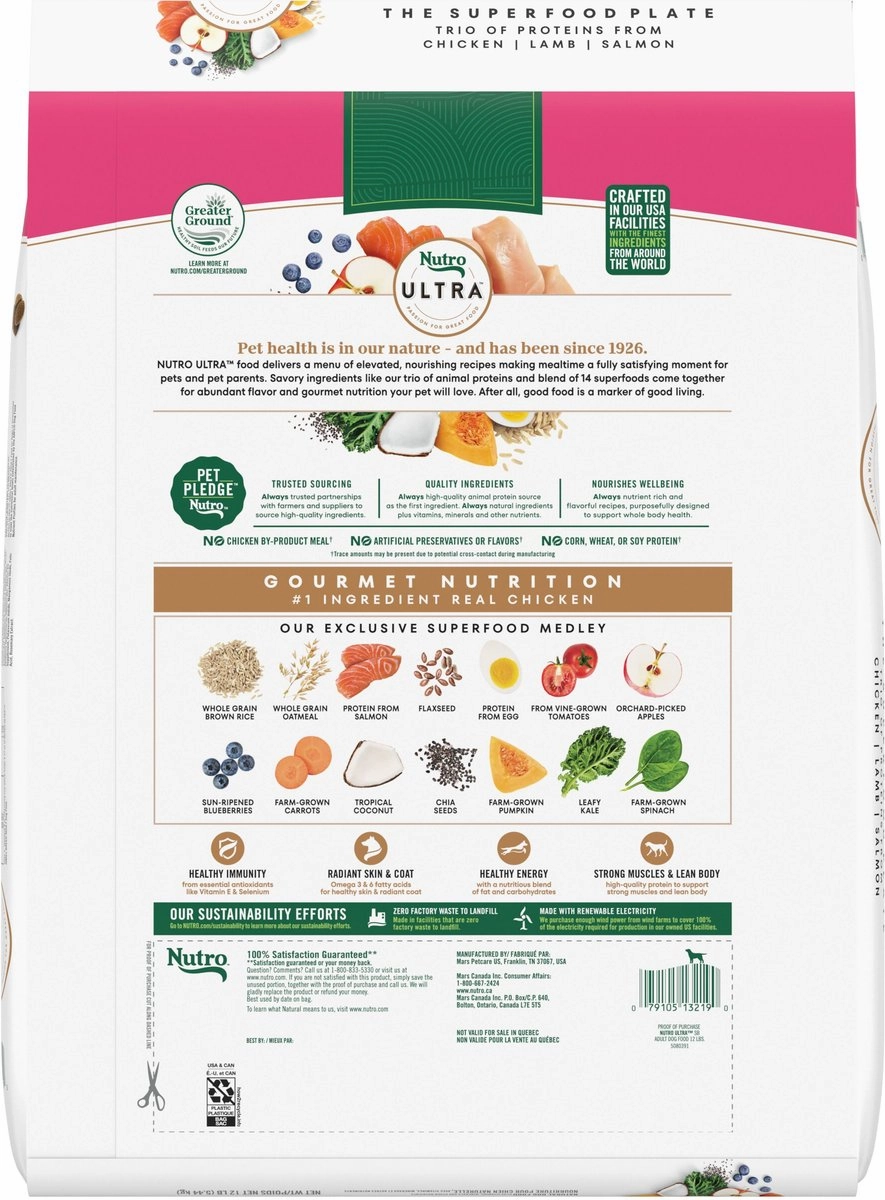 Nutro Ultra Small Breed Adult Chicken, Lamb & Salmon Dry Dog Food