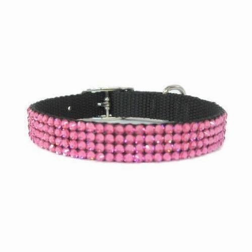 October Birthstone Rose Crystal Dog Collar