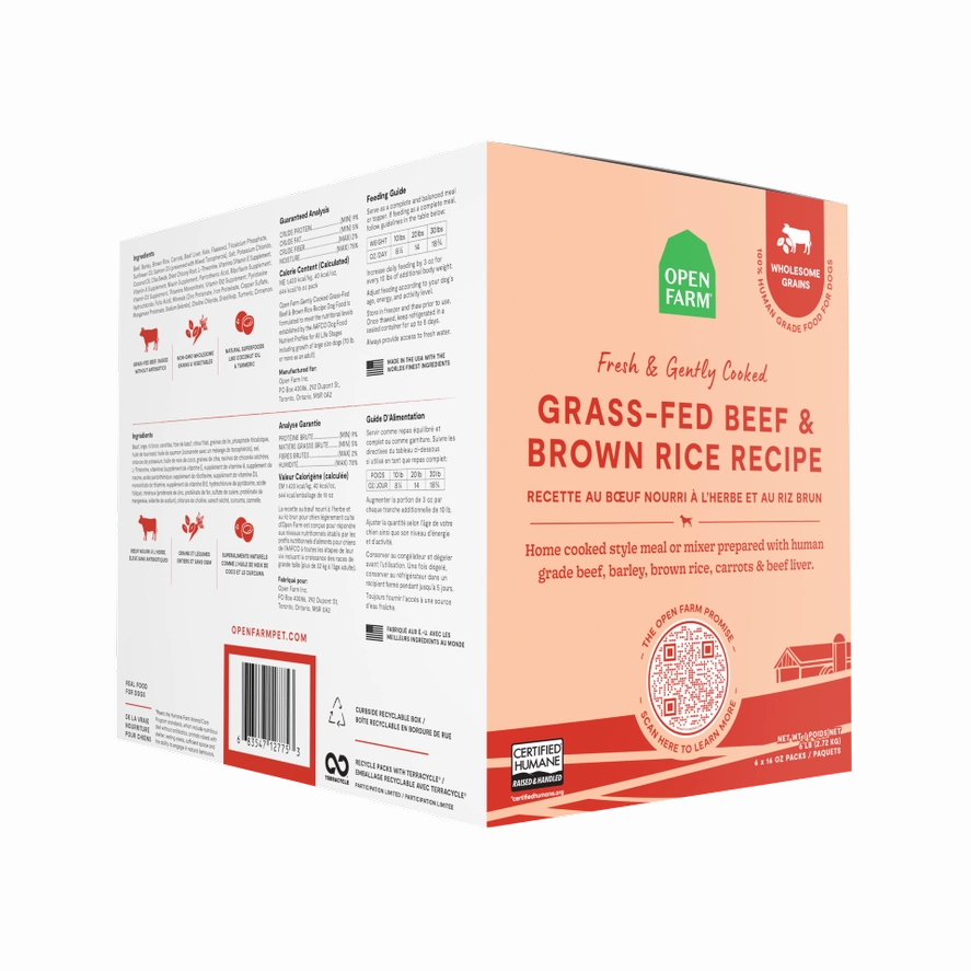 Open Farm Grass-Fed Beef and Brown Rice with Wholesome Grains Gently Cooked Recipe