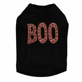 Orange Glitter Boo Dog Tank