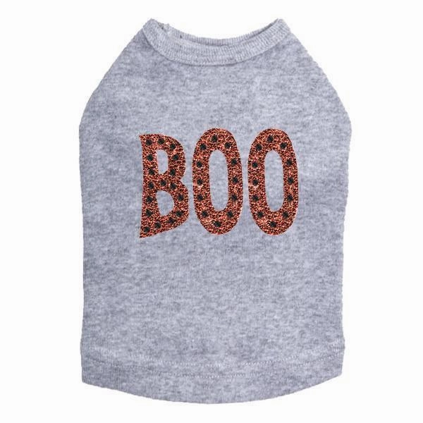 Orange Glitter Boo Dog Tank