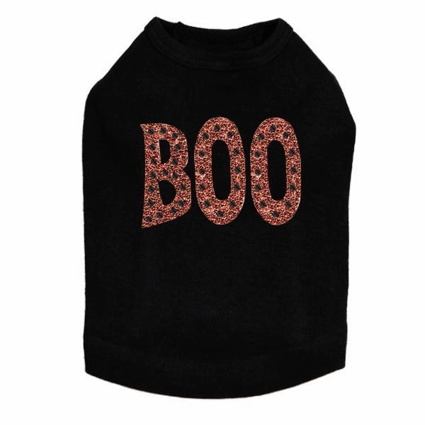 Orange Glitter Boo Dog Tank