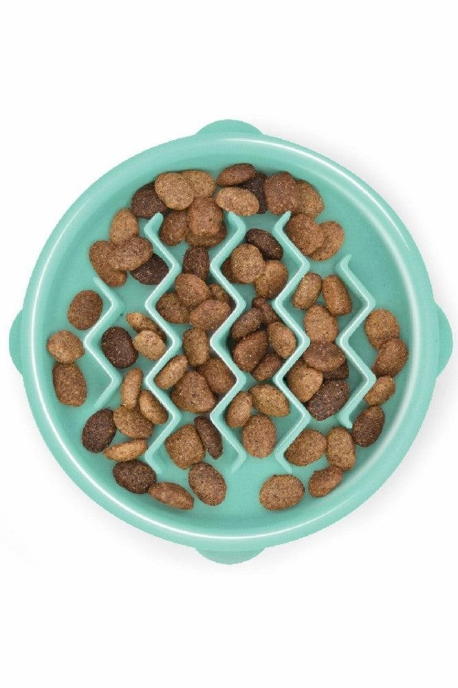 Outward Hound Fun Feeder Wave Mint Pet Bowl