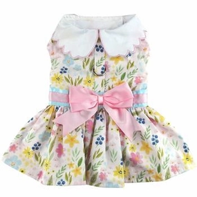 Pastel Meadow Dog Dress with Matching Leash
