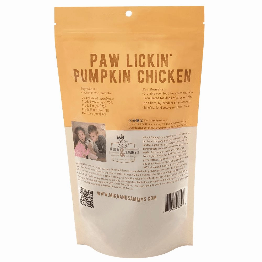 Paw Lickin Pumpkin Chicken Jerky Dog Treats