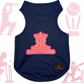 Pawgy Pets Rajasthan Royal Woofers ipl Jersey for Dogs and Cats